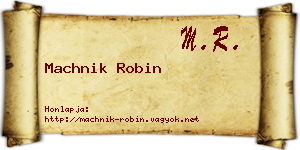 Machnik Robin névjegykártya